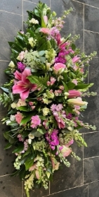 Pink and White Casket Spray