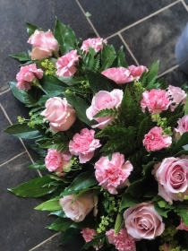 Pink Rose and Carnation Casket Spray