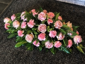 Pink Rose and Carnation Casket Spray