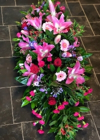 Pinks, Reds and Purples Casket Spray