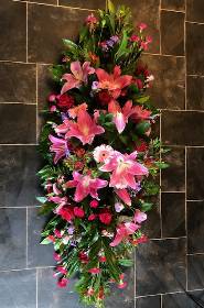 Pinks, Reds and Purples Casket Spray